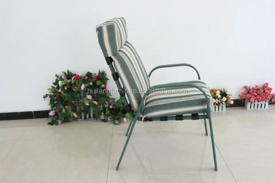 2022 High quality outdoor furniture New style cheapest modern Fabric  Metal leg outdoor Garden chairs Wholesale