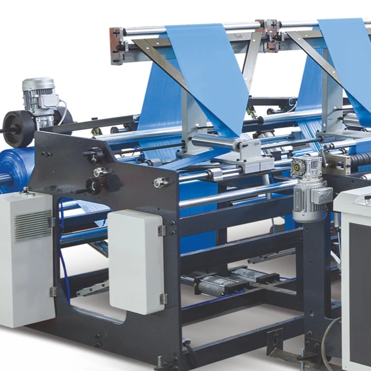 fully automatic computer controlled pe garbage bag on roll double lines linkage rubbish bag making machine coreless star bottom