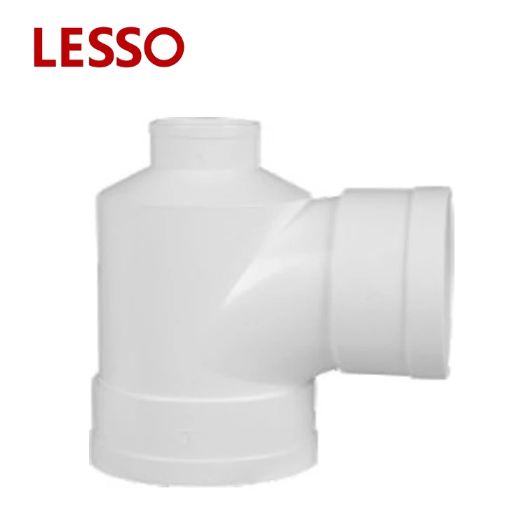 LESSO PVC-U Drainage pvc sanitary pipes fittings upvc bottle saddle Reducing Sanitary Tee