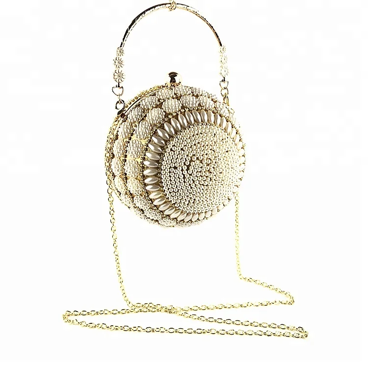 High quality handmade round shape beaded bag made in china OC3748