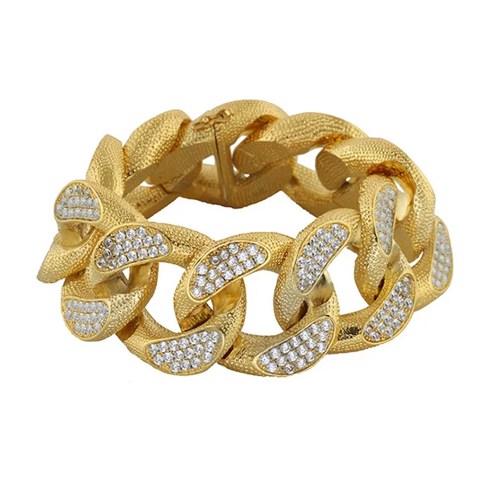 Подлинная Золото Майами проложить Кубинский ссылка вес золотой браслет мужской большой руки браслет-цепочка