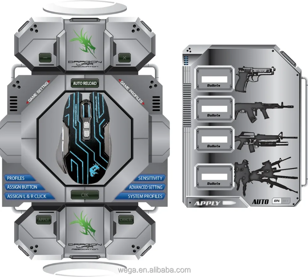 Manufacturer LED light DPI adjust Shooting Game mouse with macro function