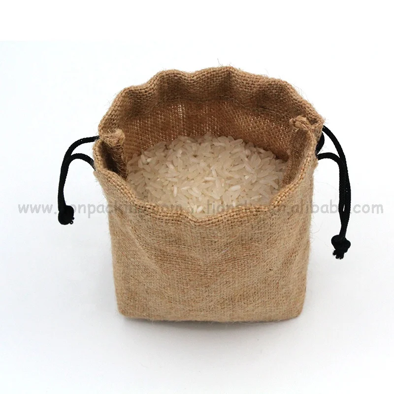 Recyclable Coffee Beans Pouch Promotional Cocoa Food Grade Jute Sack Rice Bag