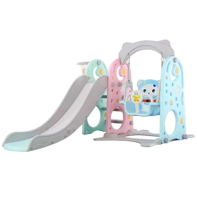 
New arrived Top sale indoor plastic slide and swing for baby 
