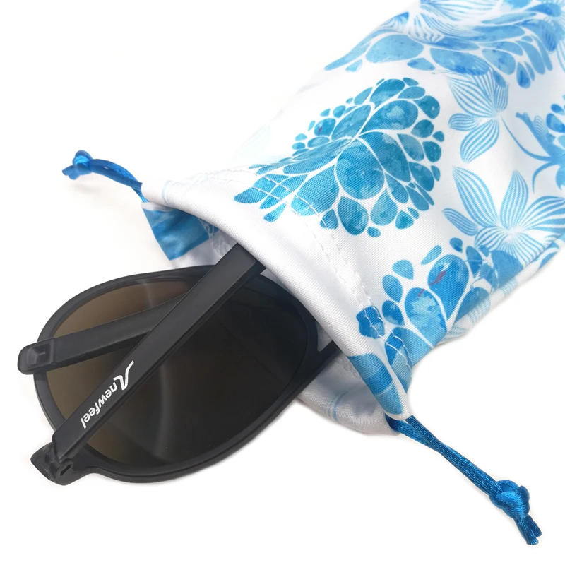 Сумка для очков на шнурке из микрофибры с принтом логотипа на заказ