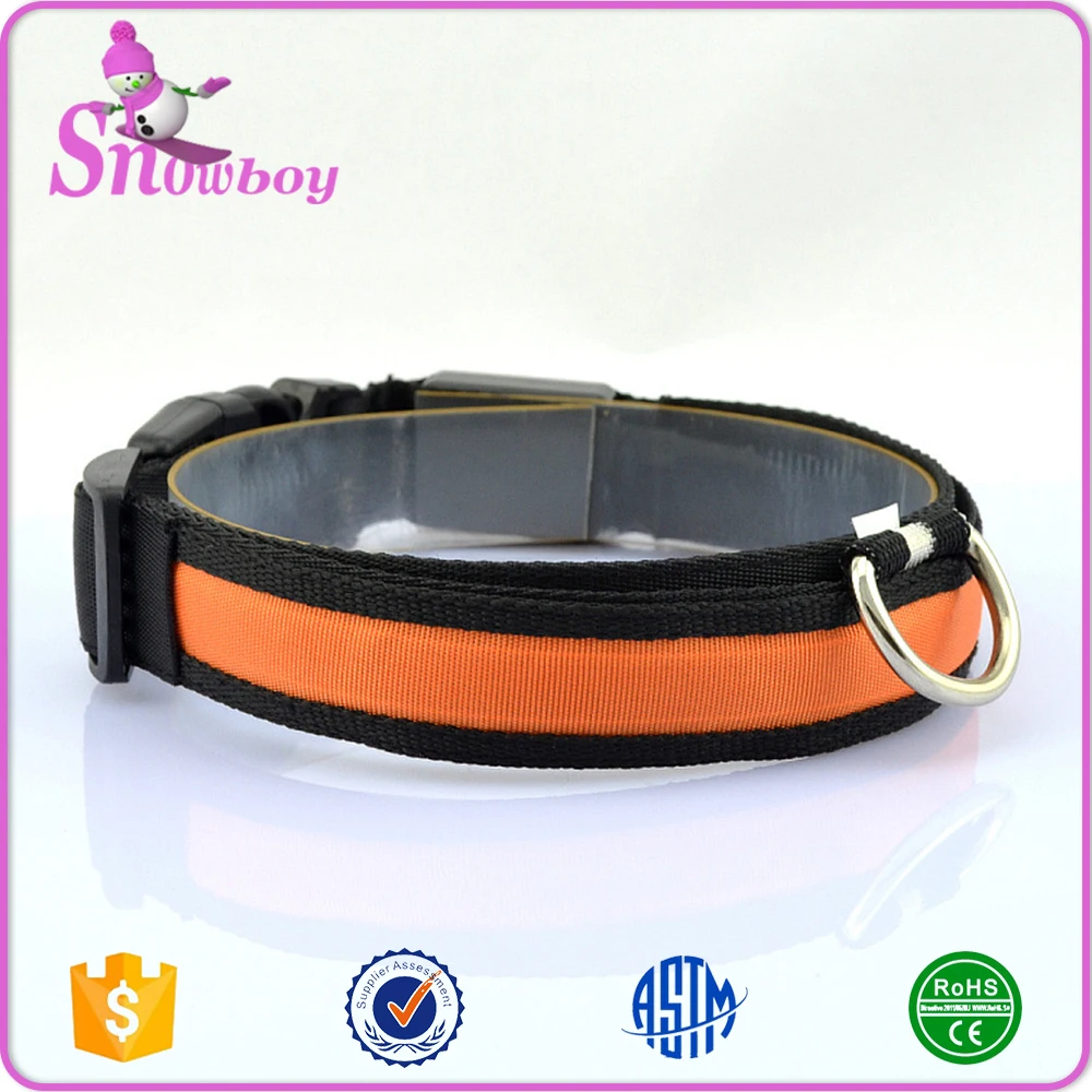 Factory Custom Black Side LED Light Flashing Pet Collar