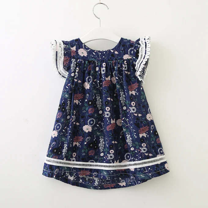 
European Style Kids Dress New Design Girls Dress Cute Baby Floral Dress 