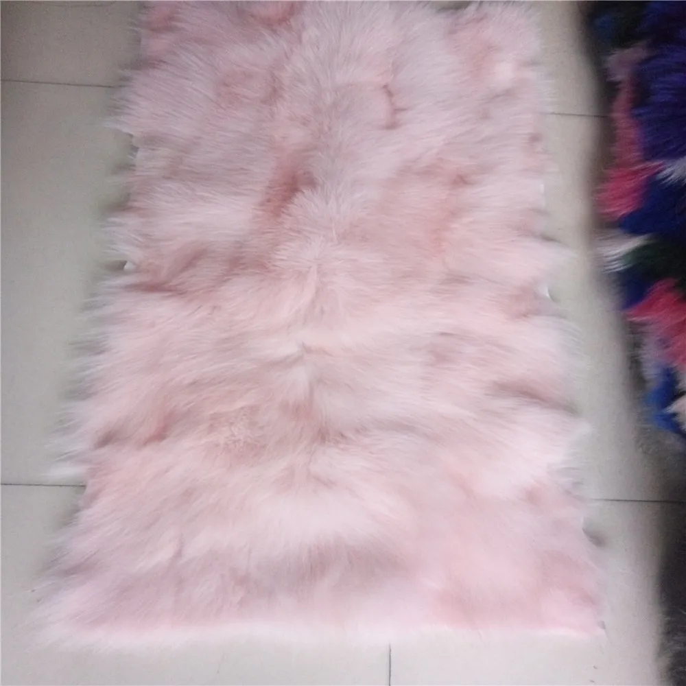 Factory Direct Sale Natural Fox fur Blanket Real Fox Belly Splicing Fur Plate 45*95cm