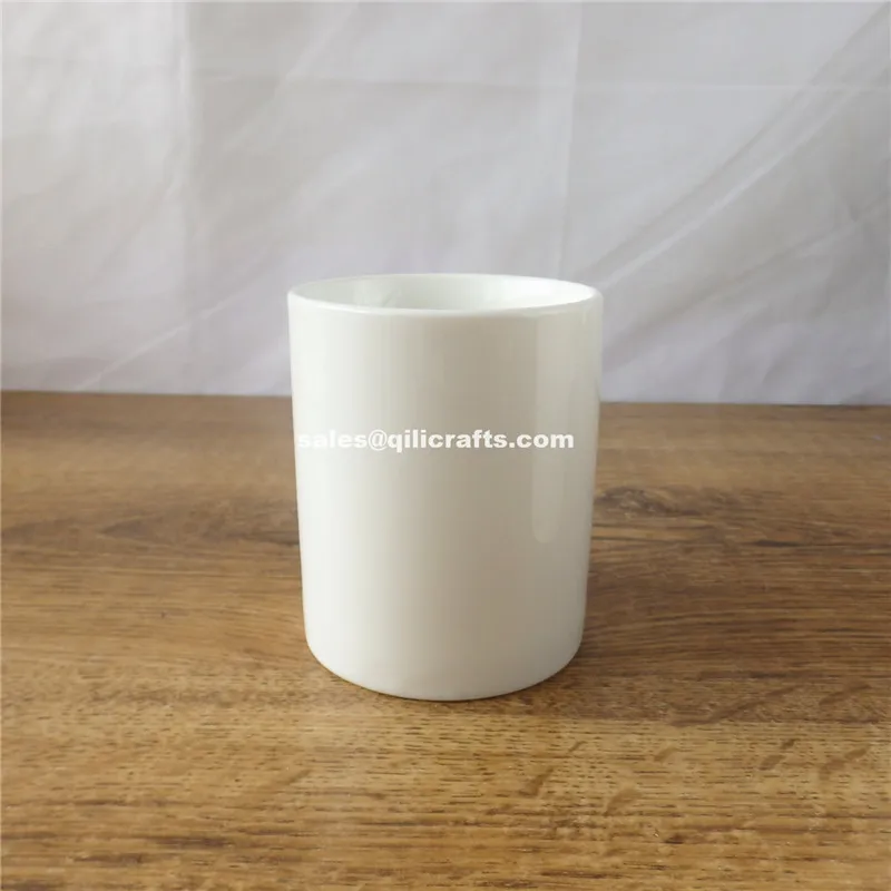 Fine porcelain ceramic candle jar ceramic storage jars with wooden lid