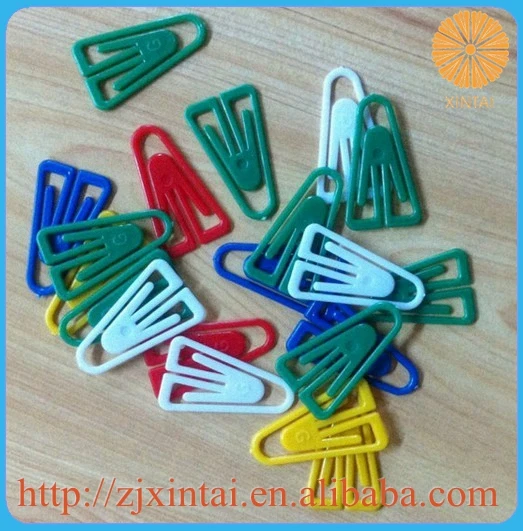 Colorful cheap plastic triangle paper clips ,office stationery wholesale