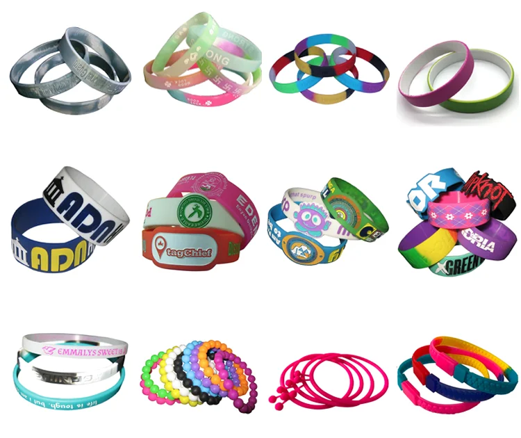factory directly wholesale cheap custom printed white round silicone rubber hand band