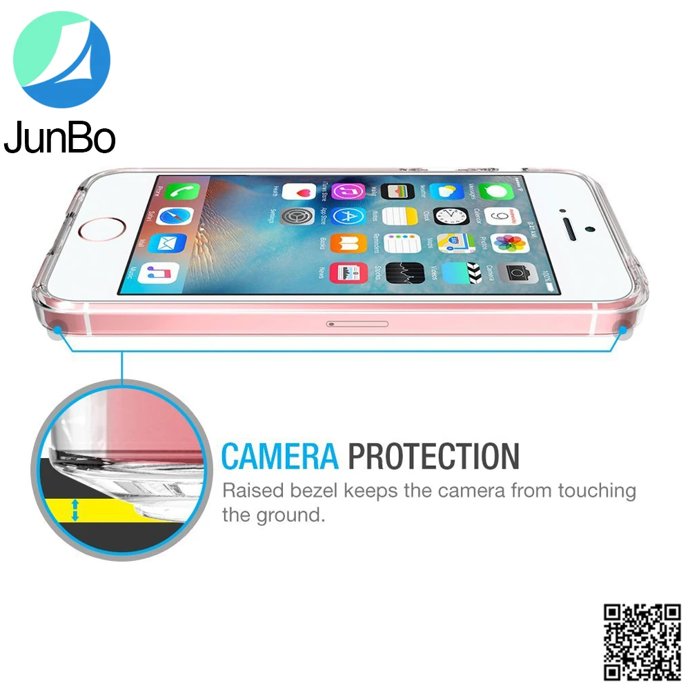 2016 New Arrival TPU+PC Transparent Thin Phone Case For iPhone 5se