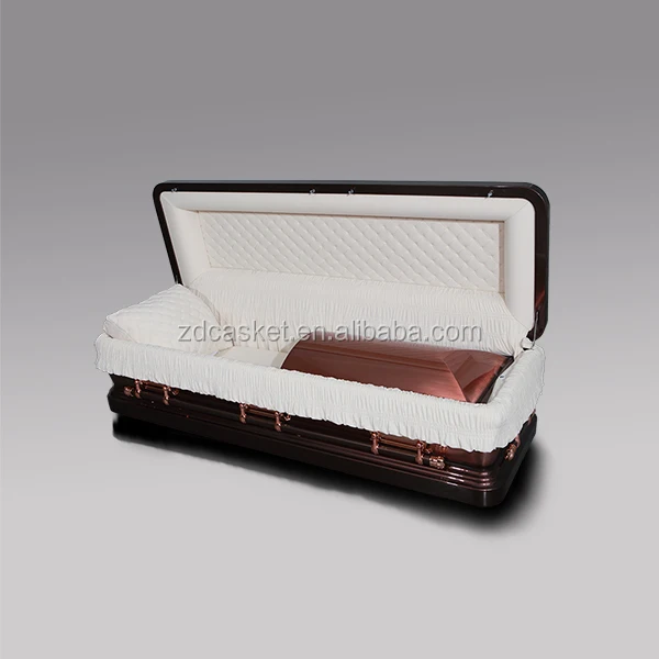 Metal Cakset 18ga American Style casket Urn Corner casket copper brushed velvet interior