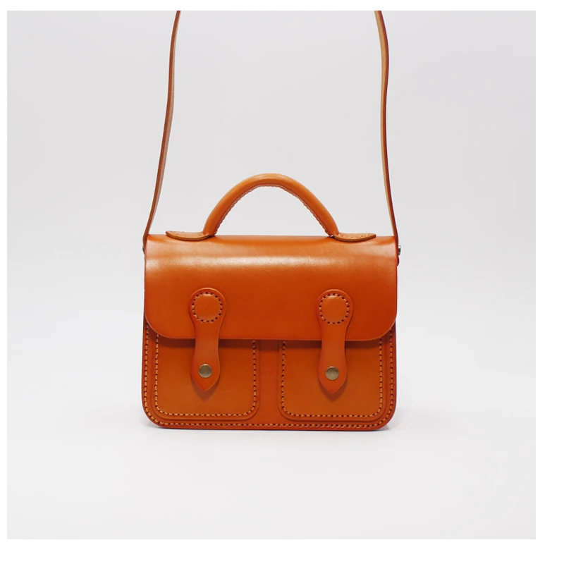 Handmade brown leather Women Leather Shoulder Bag Lady Trendy Brand Crossbody Bag Wholesale Custom Handbag