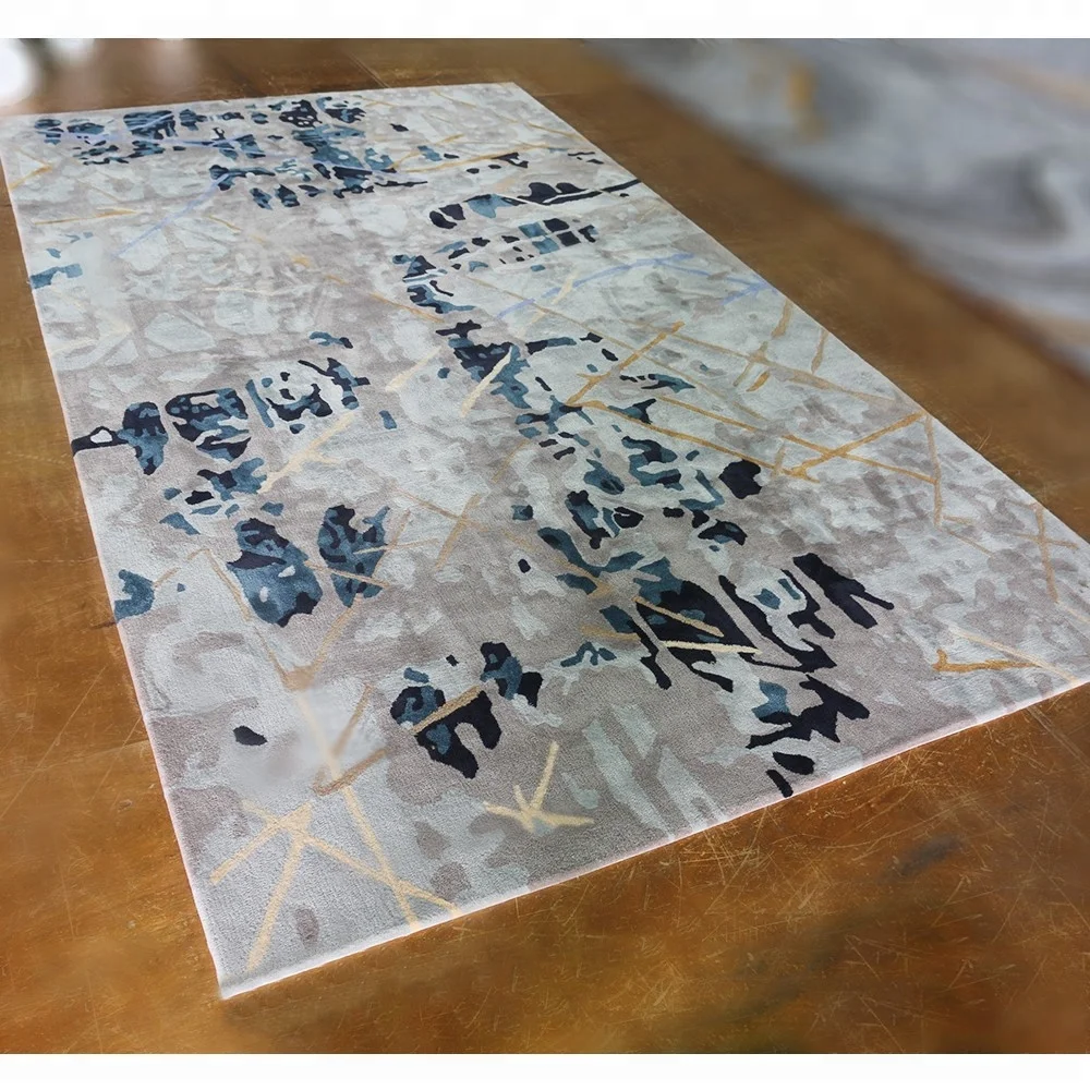 Abstract pattern rug and carpet distressed latex-back coating hand tufted carpet import from china