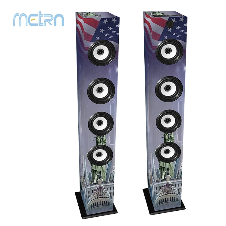 2018 New design loud sound multimedia 2.1 wooden wireless tower speaker