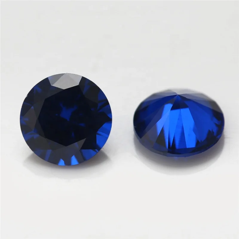 Synthetic Gemstone for Silver Jewelry Making Round Diamond Cut 114 Blue spinel jewel