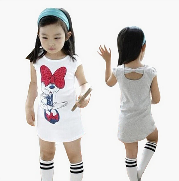 Girl Shine Minnie Casual T Shirts Kids Cartoon Loose Long Tops Tee Children T Shirts Casual