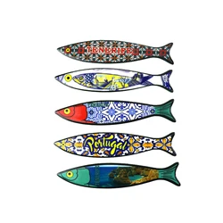 Custom Promotional advertising souvenir fridge magnet fish shape ceramic sublimation fridge magnet wholesale