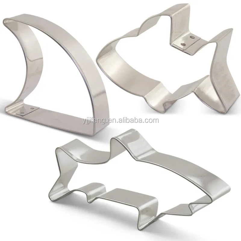 
Factory Direct High Quality custom stainless steel Shark cookie cutter set 