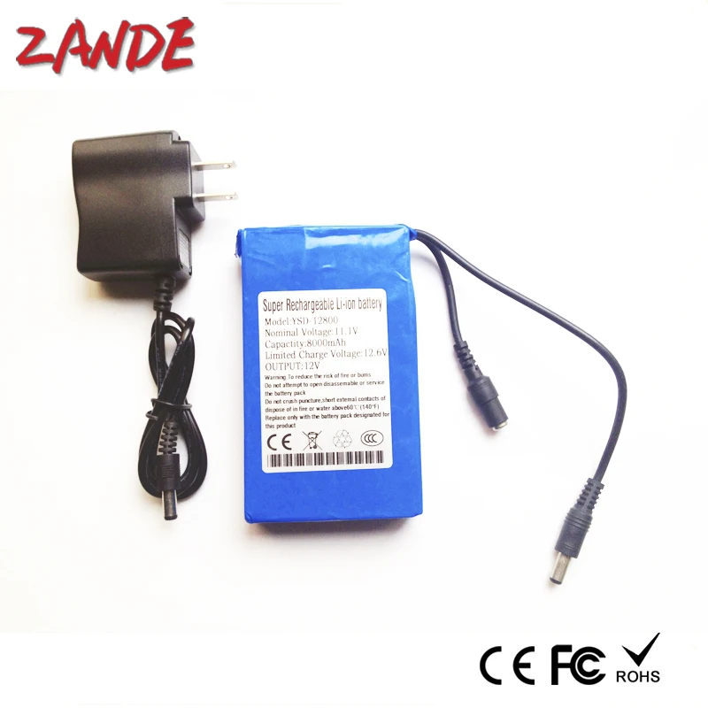 Super rechargeable OEM 12V li-ion battery pack 5000mah without on/off switch for LED Board or Lan router
