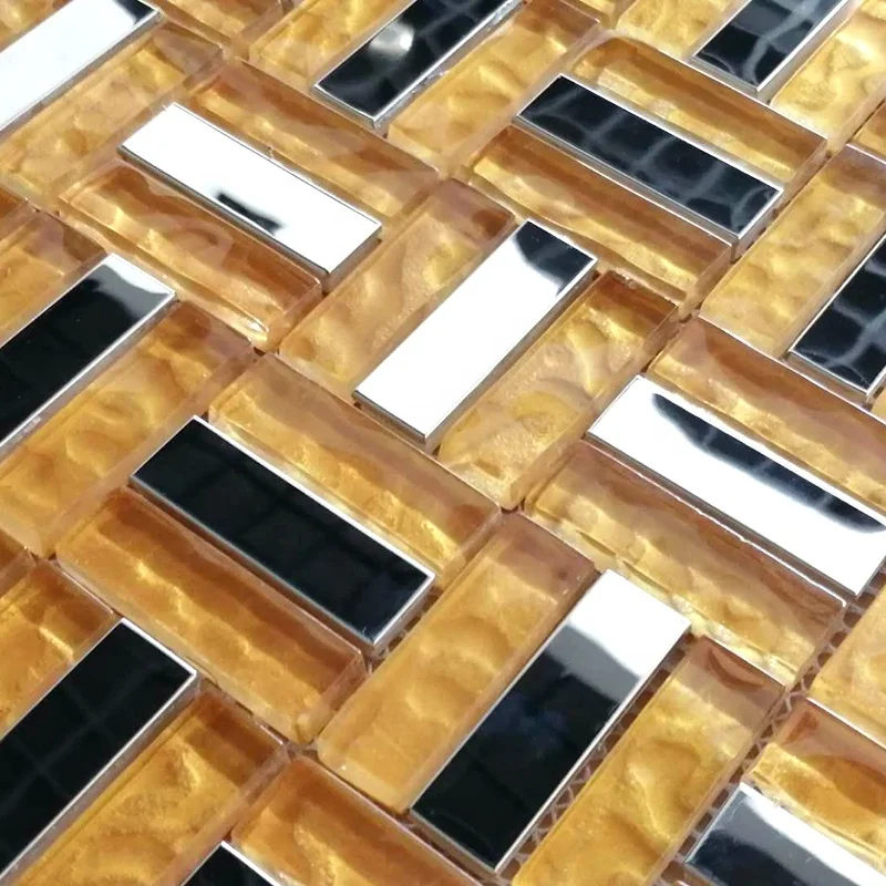 Cheap Glass Mix Metal Mosaic