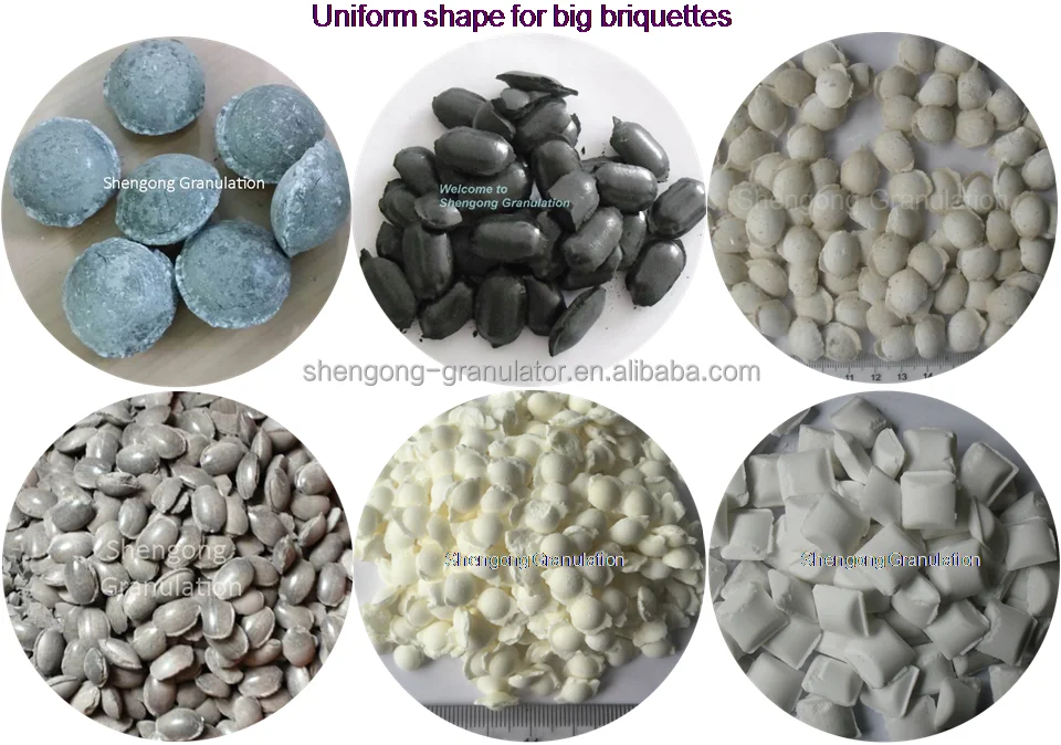 Chemical mineral fertilizer high pressure auger feeding double roller compaction for briquetting