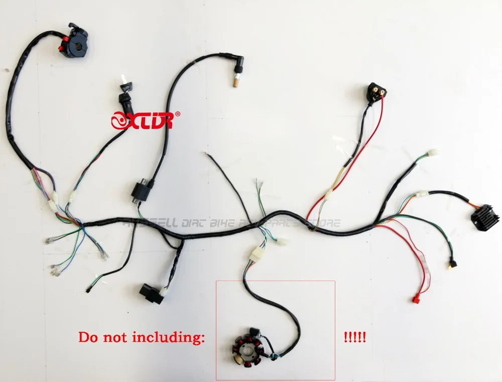 Full Wiring Harness Loom Solenoid Coil Regulator Cdi 200cc