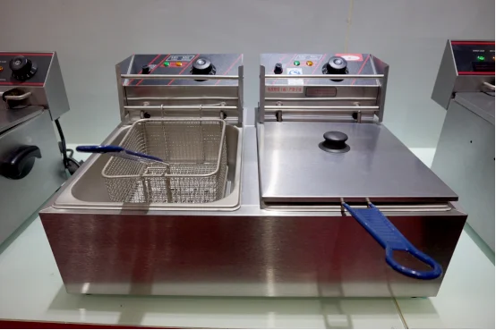 Heavy Duty Electric Stainless Steel Commercial 2 Tanks 2 Baskets Countertop Deep fryer