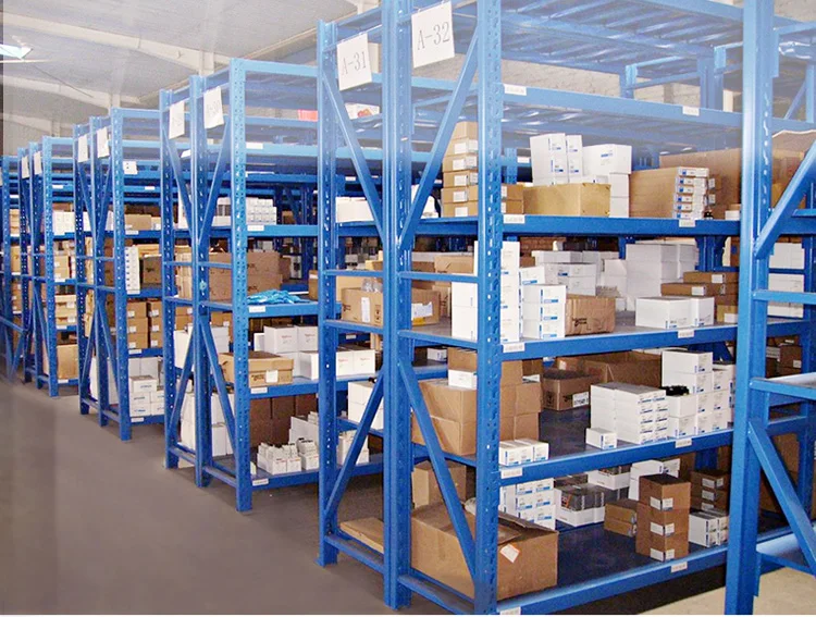 Easily assembled racking iron shelf heavy load storage warehouse