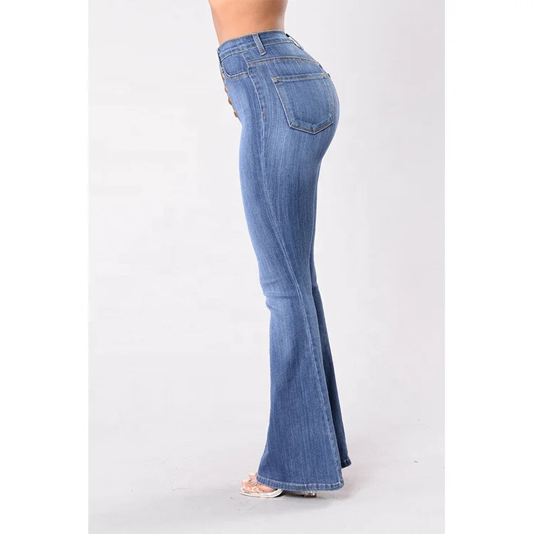 
Hot selling products wash waist micro trumpet flare pants for women jeans 
