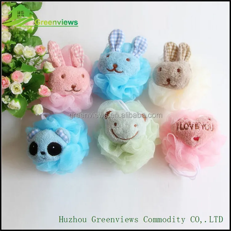 
Wholesale cartoon shower puff net bath sponge Soft & Health baby PE bath puff 