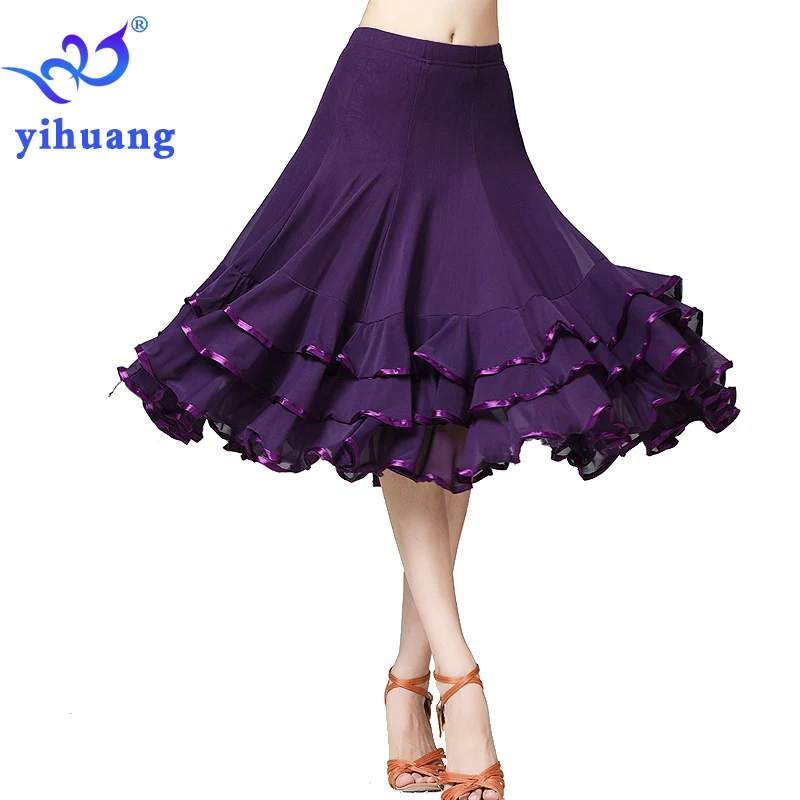 2019 New Style Ballroom Skirt Simple Practice Stage Dancing Skirt Women Waltz Ballroom Dress