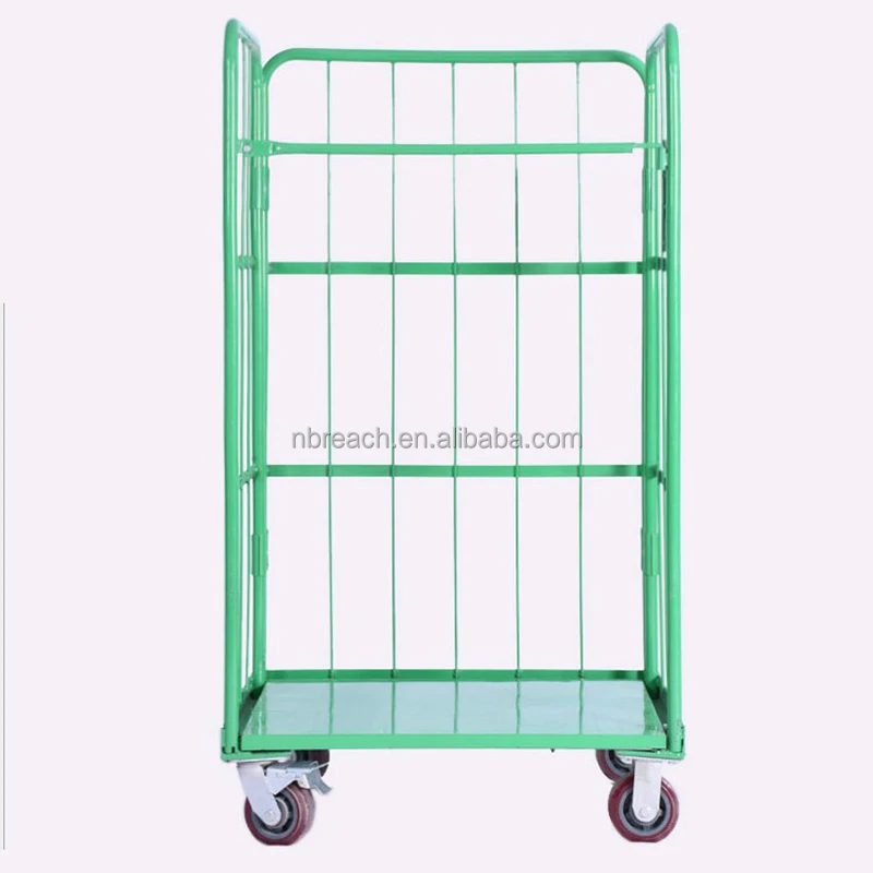 metal foldable warehouse logistic cage cart Galvanized pipe cart