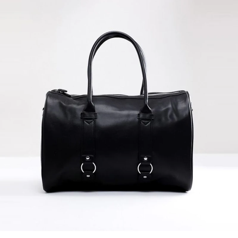 Custom Large Capacity Business Weekender Leather Men Duffle BagTravel Bag