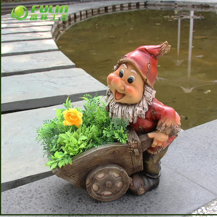 resin garden ornament fairy statue orchid flower pot