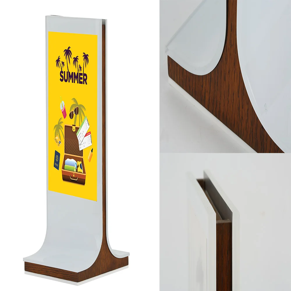 custom Acrylic Sign Frame Display  Wood Table Stand Desk Sign Menu Advertising Poster Holder Menu Stand