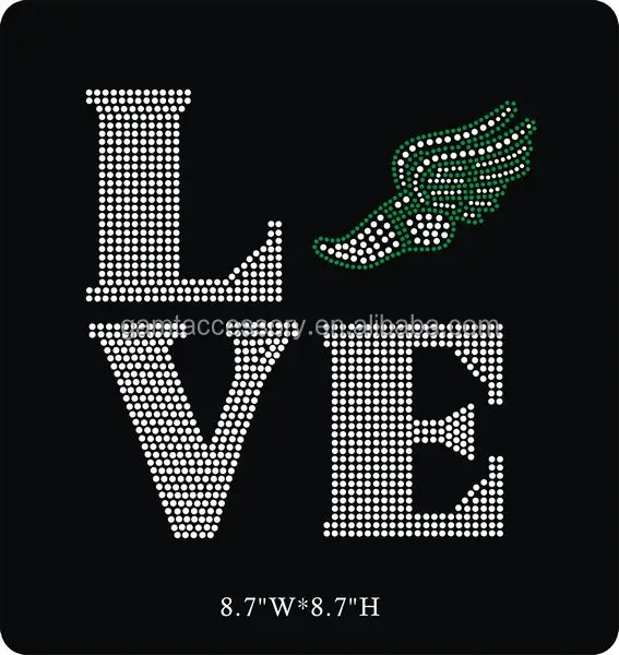 Tracking love rhinestone transfer hotfix design
