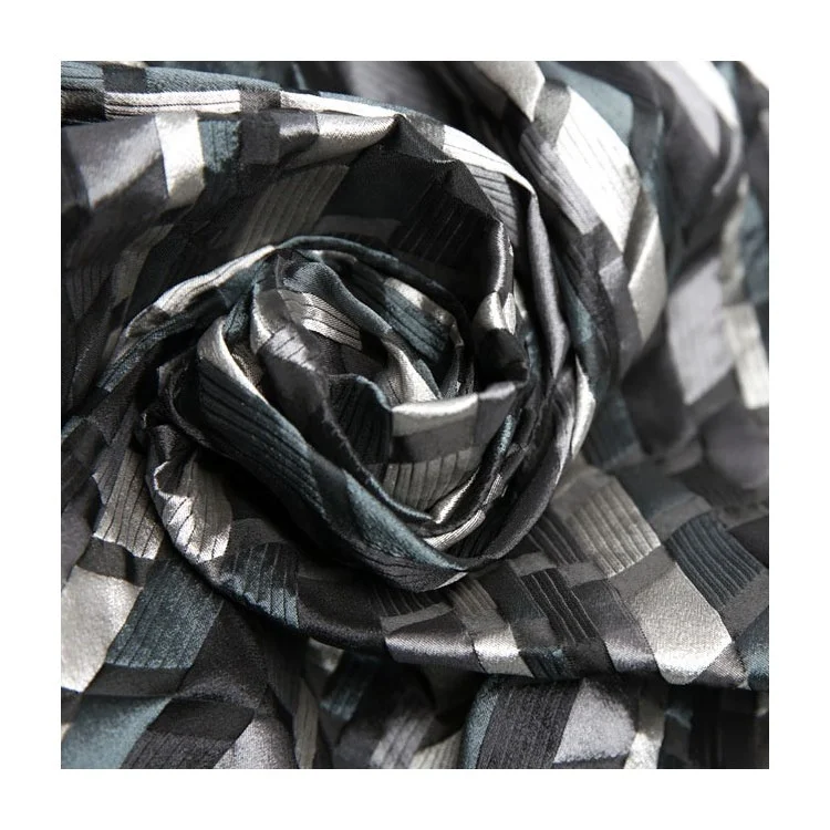 JBS5157N Wholesale china merchandise cheap polyester rolls knit spandex jacquard abstract line fabric