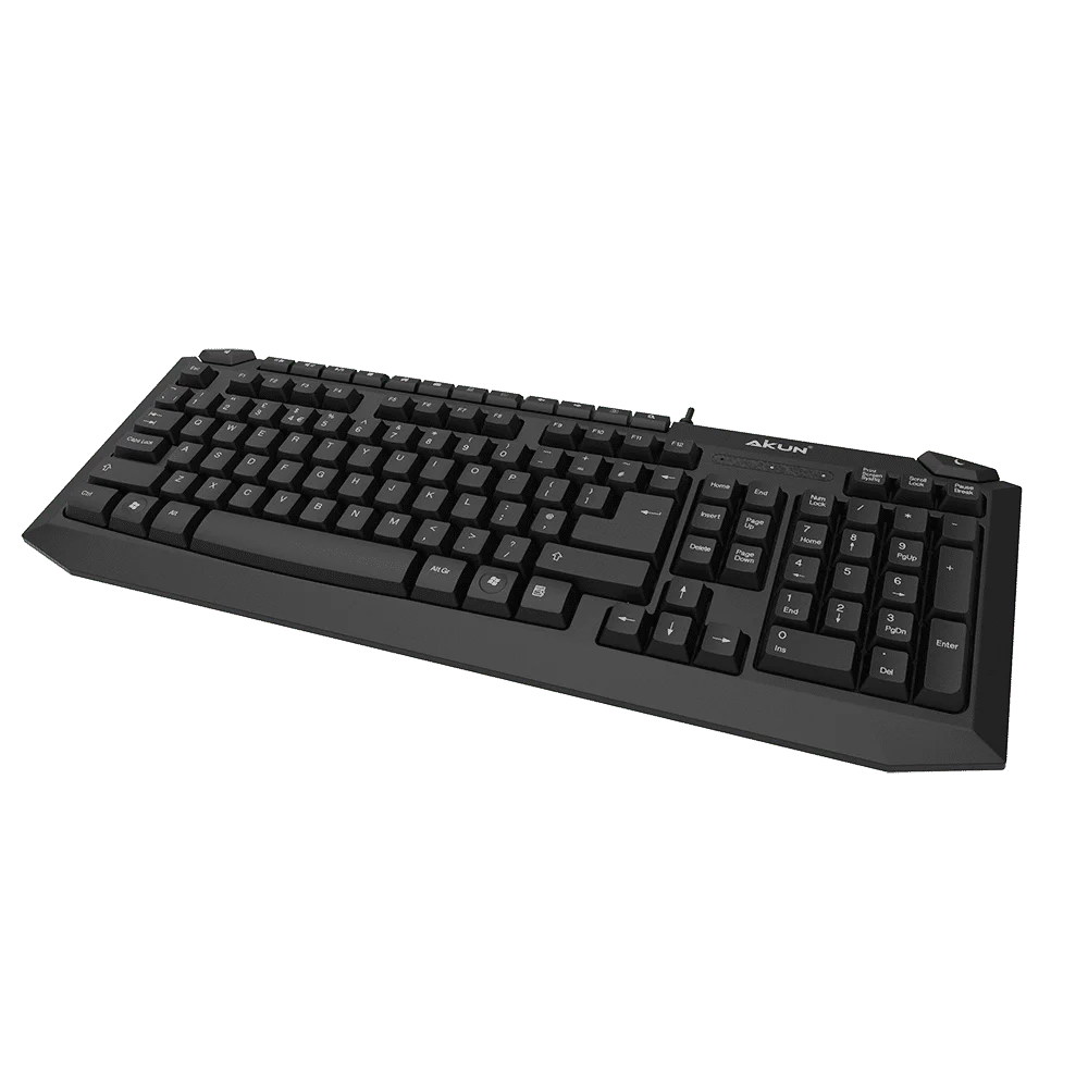 AIKUN Wired Keyboard KB3310,Full Size Keyboard with Number Pad,Multimedia,Silent Ergonomic Keyboard