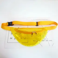wholesale girl transparent waist bag neon laser holographic glitter pvc clear fanny pack