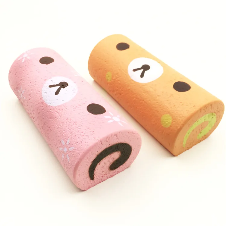 New Toys For Child PU Foam Anti Stress Eco Friendly Bear Cake Roll Squishy