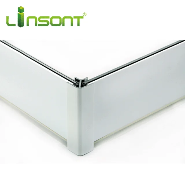 Linsont floor corner cover accessories painted aluminum baseboard pvc skirting board