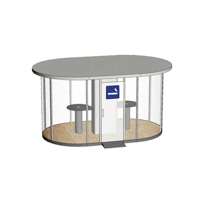 Popular Outdoor Metal Panel Tempered Glass Smoking Area Room Shelter