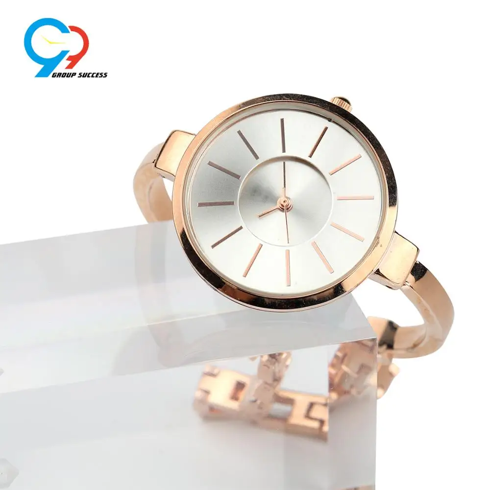 Slim chain band 12mm extra links ladies watches IPRG jewelry wristwatch