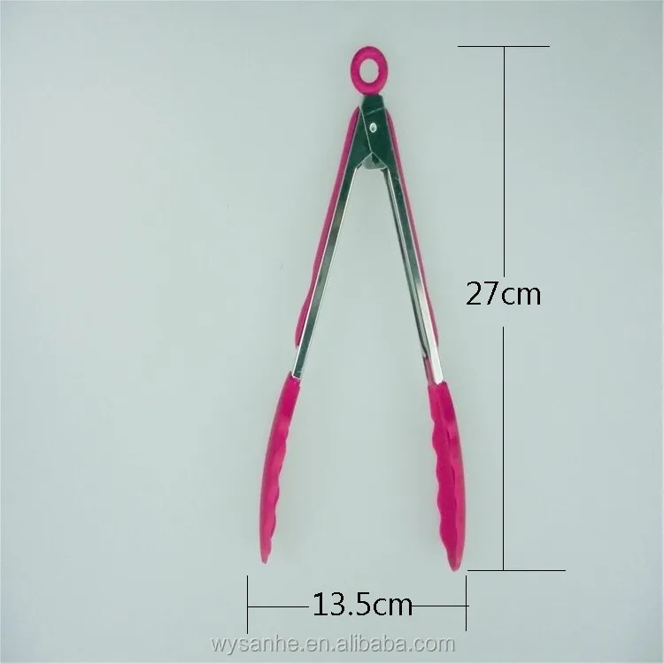 Environmental Protection Stainless Steel Silicone Bbq Food Clips Tong