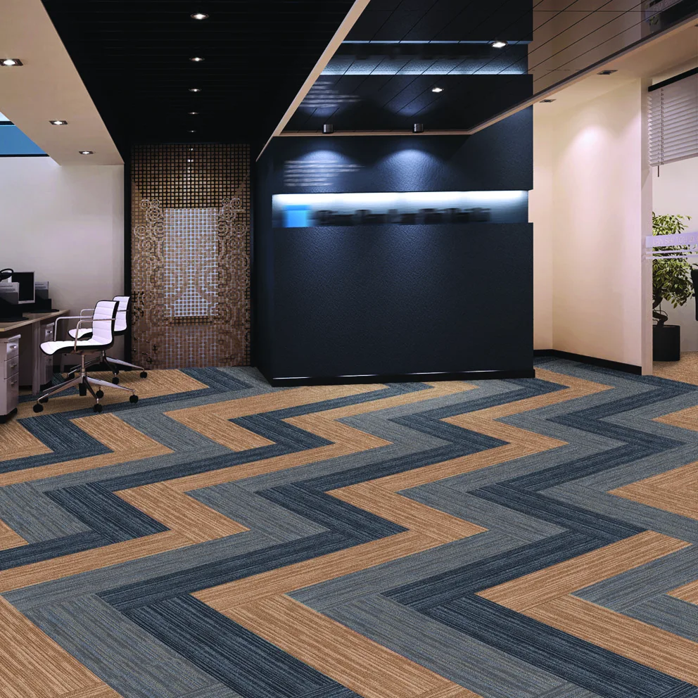 DIY 25x100 cm 100% Nylon Carpet Tiles For High Traffic Area