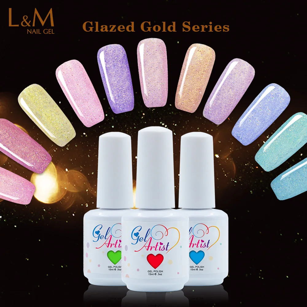 Gelartist Newest Gel Beauty Product Glazed Gold Series natural non toxic nail polish color
