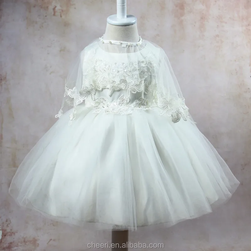 hot high quality beautiful white birthday party dress for infant fashion children frocks designs 2017