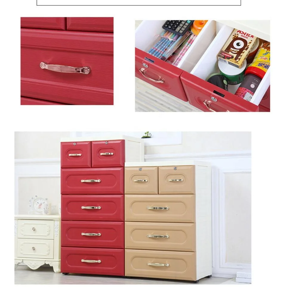 
Easy to move in and out kids small baby toys plastic drawer cabinet with lock storage cabinets 